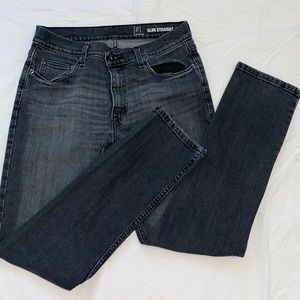 Means jeans, black slim straight